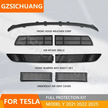 Pentru Tesla Model Y 2023 Accesorii Full Kit De Protecție Față Capota Vreme Benzi Anti Insecte Net De Admisie A Aerului De Ventilare Grila De Acoperire