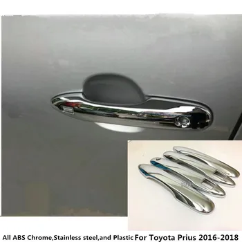 Pentru Toyota Prius 2016 2017 2018 2019 styling auto acoperi detector de autocolant cadru lampa de echipare ABS cromat usa masina se ocupe de 4buc