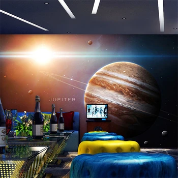 personalizat Spațiul Cosmic Planeta imagini de Fundal pentru camera de zi Hotel Cerul Înstelat Dormitor Tapet de Fundal Studio de artă 3D autocolante de perete