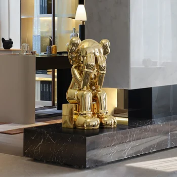 Personalizate violente urs ornamente mari desene animate sculptura holul Hotelului recepție lux decorare podea dispozitiv de probă opera de arta