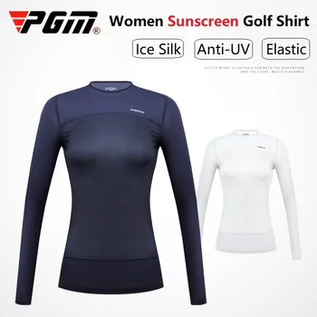 PGM Golf Tricou de Vara pentru Femei T-Shirt Anti UV Haine Femei Matase de Gheață de Protecție solară Tricou Ultra-subțire Respirabil Tricouri Casual Nou