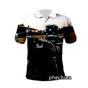 phechion 3D Imprimate Noua Moda Instrument Toba Sport Tricou Polo Streetwear Casual cu Maneci Scurte Topuri de Fitness Unisex Y21