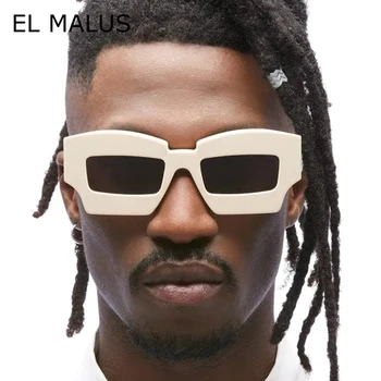 Piața modei la nivel de Cadru ochelari de Soare Femei Bărbați UV400 Alb Nuante de Negru în aer liber Hiphop Ochelari de Gafas De Sol