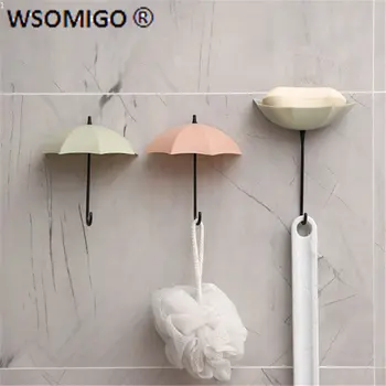 Plastic Umbrela Adeziv Puternic Cârlig Cârlig Cheie 3pcs/pachet Accesorii de Bucatarie Acasă Decorare Perete Raft de Bucătărie Gadget