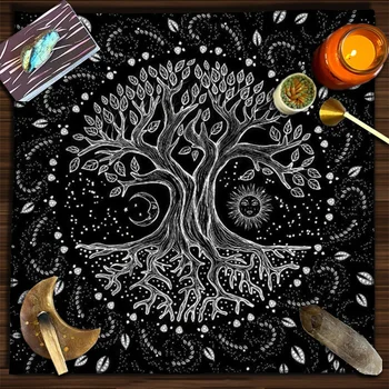 Pomul Vieții Tarot Fata De Masa Sun Moon Cârpă Altar Spiritual Card Pad Păgâne Vrăjitorie, Astrologie Tarot Oracle Mat Pentru Decor Camera