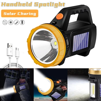 Portabil Solar cu LED-uri Lanterna Cu Lumină Laterală USB Reîncărcabilă Proiector rezistent la apă în aer liber Camping lumina Reflectoarelor Mână Lumina de Lucru