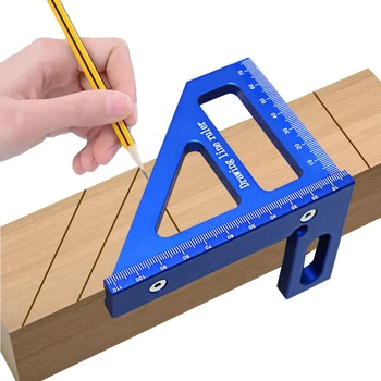 Prelucrarea lemnului Pătrat Raportor din Aliaj de Aluminiu Mitra Triunghi Riglă de Înaltă Precizie Layout Instrument de Măsurare pentru Inginer Carpente