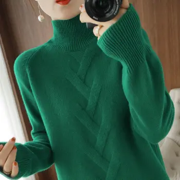 Pulover pulover 2023 vânzare de Top de înaltă gât pulover pentru femei vrac versiunea coreeană de versatil, tricotaje, pulover femei top