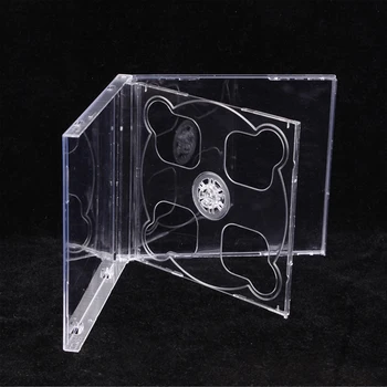 Pătrat Transparent partea de Jos Caseta de CD-uri Goale Caz CD PP Plastic Lăptos Transparent Caz CD CD Caz, cu Capacitatea de 2 Discuri