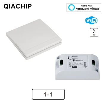 QIACHIP RF Wireless WIFI 10A IOS Android 2200W AC 90-250V Smart Home Întrerupător Modul + 86 Panou de Perete Transmițător Wireless