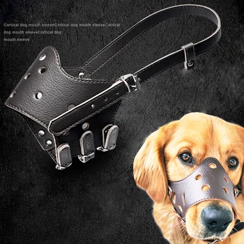 Reglabil Respirabil Masca din Piele PU de Companie Câine Bot Anti Coaja Musca Mesteca de Siguranță pentru întreprinderile Mici Câini de talie Mare Gura Moale Botnițe de Formare
