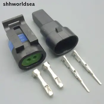 shhworldsea 5/30/100sets 1,5 mm 2pin 2p kit de sex masculin de sex feminin auto conector impermeabil 12162193 12162195