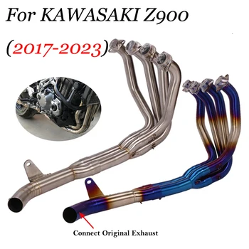 Sistem Complet De Evacuare Motocicleta De Evacuare Pentru Kawasaki Z900 2017 - 2020 Ninja 900 Modifica Conecta Față La Mijlocul Link-Ul De Țeavă Fără Tobă De Eșapament