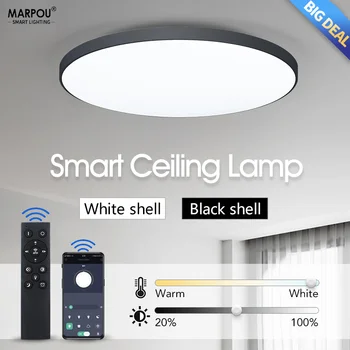 Smart Plafon rezistent la apa Lumina LED Rotund Acasă Decorare Camera 80W 220V Bluetooth WIFI APP Control de la Distanță de Distribuție a intensității luminoase