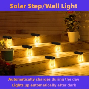 Solar Pas De Lumină În Aer Liber Rezistent La Apa Senzor Comutator Automat Curte Cu Grădină Decor Solar Lampă De Perete
