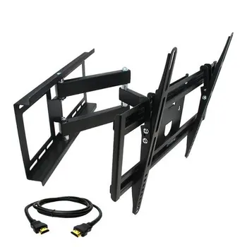 Stand Tv Mișcare Completă de Montare pe Perete cu Bule de Nivel pentru 26-55 în. Afișează cu Cablu HDMI