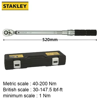 Stanley STMT73590 1/2 Inch Cheie de strângere cu Clichet Aliaj de Oțel Corp 40-200 mile nautice +/- 3%AC Două Scale Instrument de Mână pentru Mecanic Reparații Auto