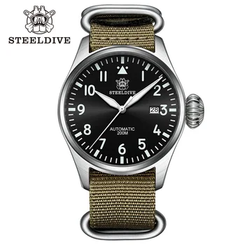 STEELDIVE SD1930 Noua Curea de 43MM Design Simplu rezistent la apa 200M NH35 Albastru Luminou Safir de Sticlă Automată Dive Watch Reloj