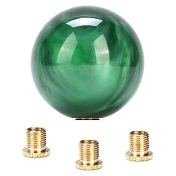 Stil de marmură cu Balonul Rotund Schimbătorului de Viteze Acrilice Schimbator Butoane Stick Shift Butoane cu 3 Adaptor pentru Manual de utilizare Masina de culoare Verde Închis