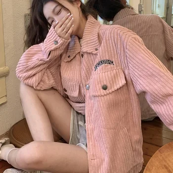 Streetwear Roz De Catifea Căptușit Haine Femei 2023 Iarna Moda Coreeană Îngroșa Cald De Femeie Sacou Casual Pierde Scurt Pâine Parka