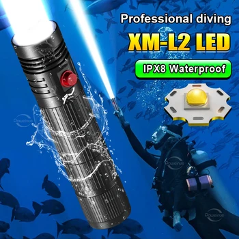 Super 4000LM Profesionist de Scufundări Lanterna 300m sub apă Scufundări Lanterna IPX8 rezistent la apa se arunca cu capul Lumină 18650 Baterie de Vânătoare