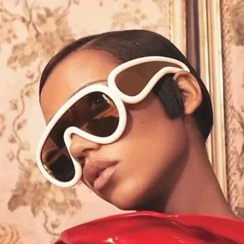 Supradimensionat de Lux Glamour ochelari de Soare pentru Femei Brand de Moda Punk Neregulate Femei UV400 Ochelari