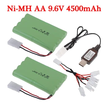 (Tamiya plug) 9.6 v 4500mAh Ni-MH Baterie + Incarcator USB Pentru jucarii Rc Masina Rezervor de Tren Robot Barca AA 9.6 v NiMH Baterie Reîncărcabilă