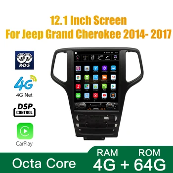 Tesla Ecran Octa Core 4GB RAM 64GM ROM Android 10.0 Auto GPS DVD Player Deckless Stereo Auto Pentru Jeep Grand Cherokee 2014-2017