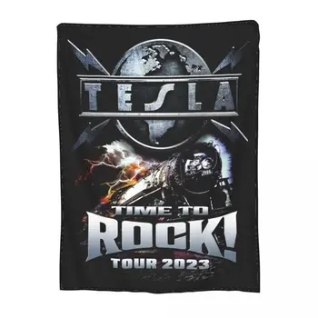 Tesla Trupa de Rock Timpul Să Rock Tour 2023 Pătură de Catifea Toamna/Iarna Canapea Arunca Pături Relaxa Ultra-Moi pentru Birou Covor Bucata