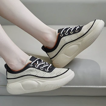Toamna anului Nou Adidasi pentru Femei de Moda Respirabil Femei Pantofi Platforma în aer liber Dantelă-Up Gol de sex Feminin Balerini Casual Pantofi de Mers pe jos