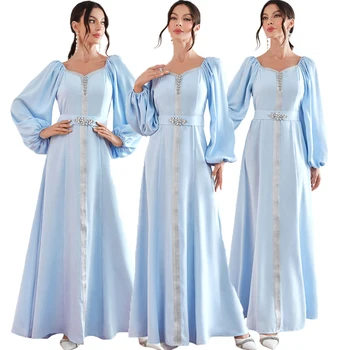 Toamna Partid Musulman Rochie pentru Femei Abaya Ramadan Eid Diamant Jalabiya Rochii Elegante Lungi Femeii Dantela-up Vestidos Halat 2023