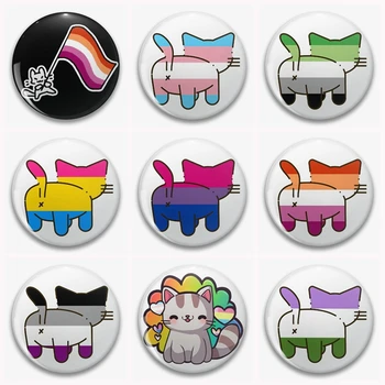 Trans Asa Pavilion Bisexual Mândrie Pisici Lgbt Email Pin Transgender Bi LGBTQ+ Insigna Creative Kawaii Cat Brosa 58mm