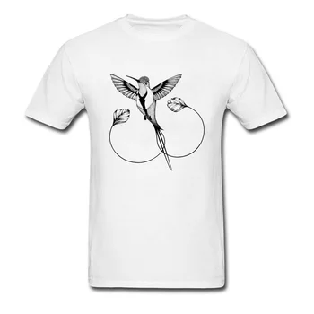 Trase Colibri 2018 Stil Simplu Bărbați T-shirt cu Maneci Scurte de Design de Artă de sex Masculin Bumbac Tricou Vara Respirabil Tricou