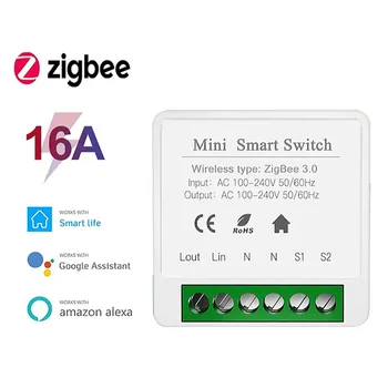 Tuya 16A ZigBee Smart Switch Power Monitor DIY Modulul Timer Releu Automatizare a Lucra Cu Alexa Google Yandex Alice de Viață Inteligentă