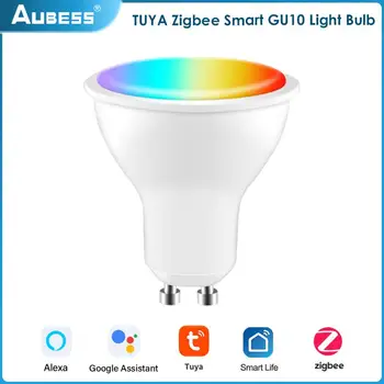 Tuya Zigbee Inteligent GU10 Bec Reflector RGB+CCT 100-240V 5W Estompat Bec LED de Control Vocal Alexa de Start Google Yandex