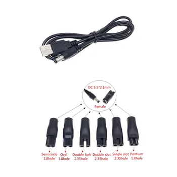 Universal Tuns Cablu DC Conector USB Adaptor de Încărcare Capete de Cablu de Alimentare aparat de Ras Încărcător Convetor