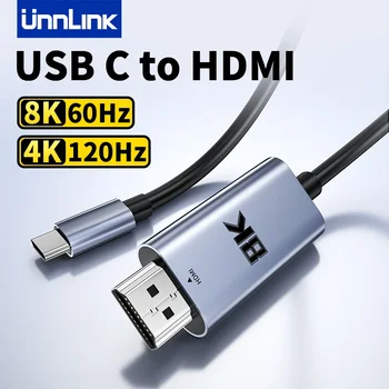 Unnlink 4K 120Hz USB de Tip C pentru Cablu HDMI 8K 60Hz Thunderbolt 4/3 Telefon Laptop la TV Converter pentru Macbook Sumsang