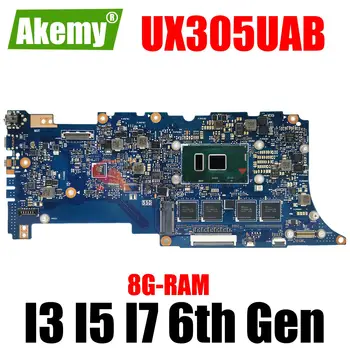 UX305UAB Notebook Placa de baza Pentru Asus ZenBook UX305U Placa de baza Laptop Cu I3-6100U I5-6198DU I7-6500U 8G RAM 100% testat de muncă