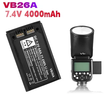 VB26A VB26 Baterie Li-Ion 4000mAh Baterie de schimb pentru Godox V1S V1C V1N V1F V1O V1P Cap Rotund Flash