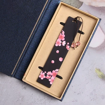 Vintage Cherry Blossom Marcaje de Lemn Pictate, Sculptate Carte Pagina de Suport Chineză Stil Carte Clip pentru Școală coreean Papetărie