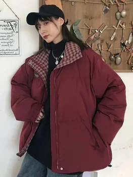 Vintage Parka Femei Moda Coreeană Liber Supradimensionate Vata Jachete Harajuku Casual Se Potrivesc Ins Căptușit Haine Y2k Topuri