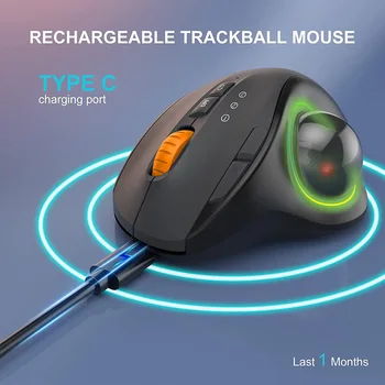 Wireless Trackball-ul Mouse-ul Bluetooth RGB lumina de Fundal Reîncărcabilă Mouse-Design Ergonomic Reglabil DPI Soareci Mause Jocuri de Birou