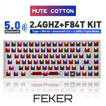 Wirless Tastatură Mecanică Feker 84 Hot Swappable Diy cu Trei Moduri de 2.4 Ghz Nkro cu iluminare din spate de Bumbac Kit Tastatura