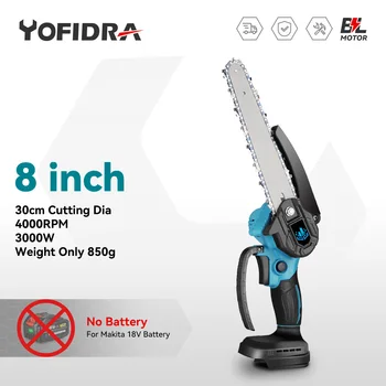 Yofidra 8 Inch Mini fără Fir fără Perii Ferăstrău cu Lanț Portabile Tăiere Ferăstrău pentru prelucrarea Lemnului Scule aschietoare Pentru Makita 18V Acumulator
