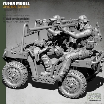 Yufan Model l 1/35 Ne Dublă Lunetist Și Vehicul de Teren de Asamblare Model + Rasina Soldat Nemontate Yfww-1991