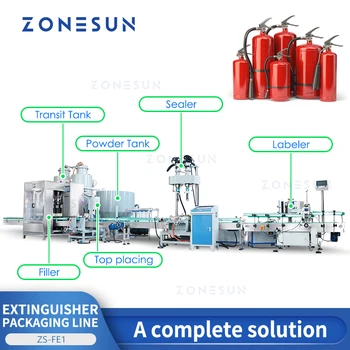ZONESUN Automată Chimică Uscată Extinctor Linie de Producție Stingător Sistem de Ambalare Echipament de Mașină ZS-FE1