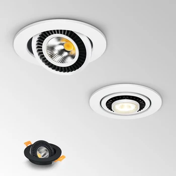 Încastrat LED Downlight Anti-Orbire Alb/Negru Lumina Plafon Dormitor Bucatarie Interior 12W 7W 110/220V Aluminiu Estompat lumina Reflectoarelor