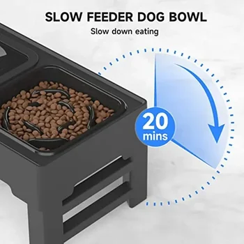 Și Non-deversare de Câini Alimentator Mici Cu Câinele Reglabil Mediu Lent Ridicat Ridicat Castron Mare de Apă